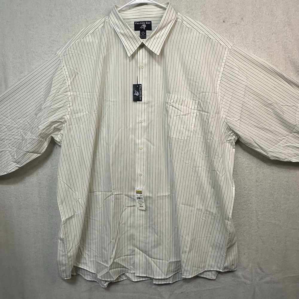 Falcon Bay Long Sleeve Striped Shirt Button Up NWT Men's Sz 20 35-36 Big‎
